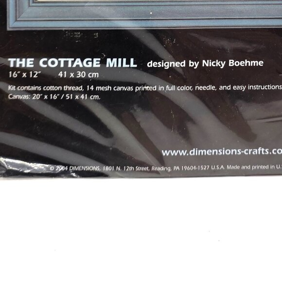 Dimensions Needlepoint Kit 2004 The Cottage Mill New Unopen Package 20016 - Picture 3 of 5